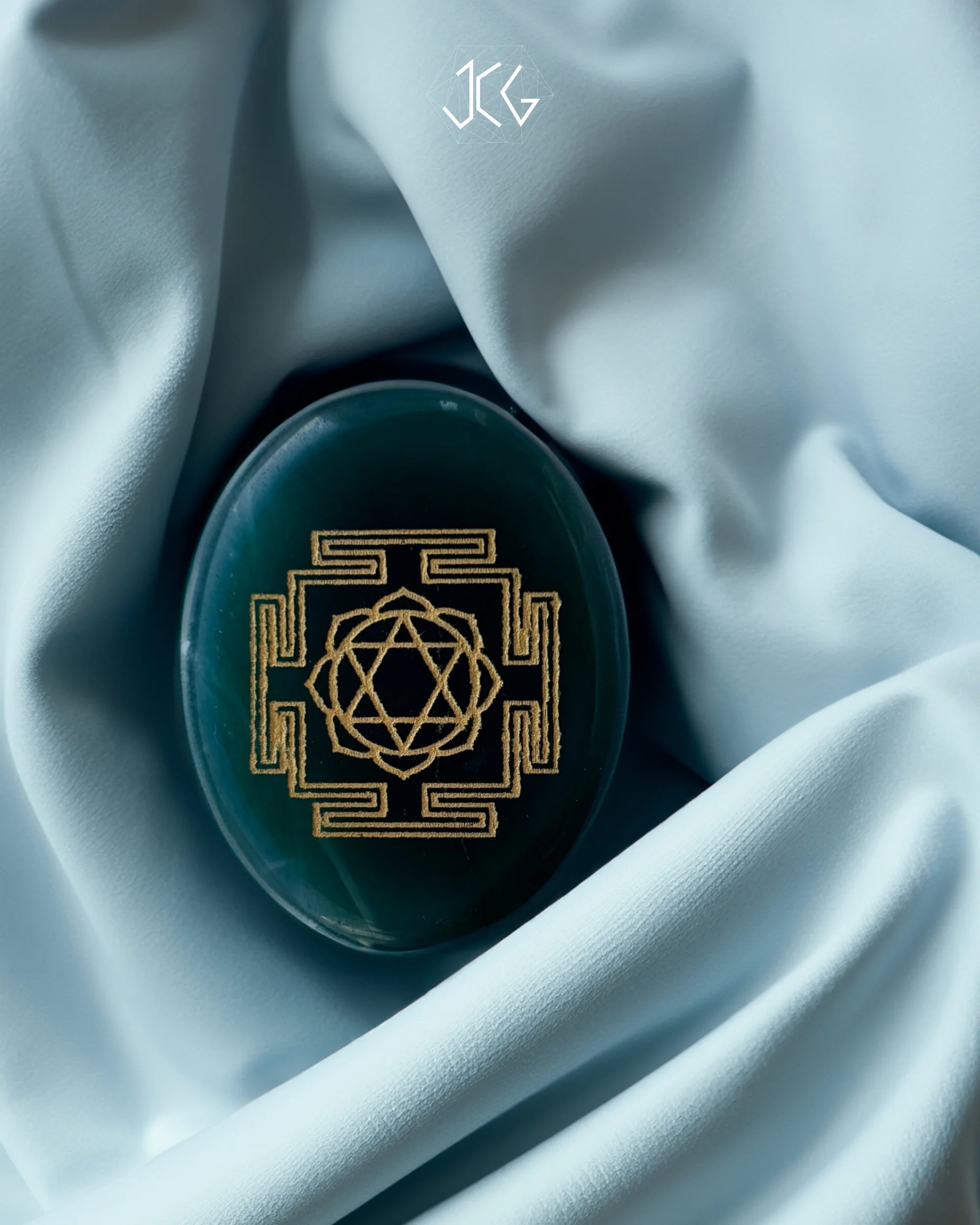 Green Aventurine Laxmi Zibu Coin - Jaipur Crystal Gems